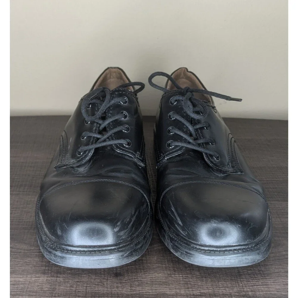 Merona Shoes Mens 12 Comfort Gel Black Leather Upper Balance Man Made Materials